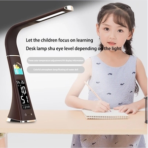 Lámparas de Mesa portátiles con <span class=keywords><strong>pantalla</strong></span> LCD, luces de noche para escritorio de oficina, dormitorio, sala de estudio, con despertador, lámpara de lectura LED de temperatura - Product Image 2