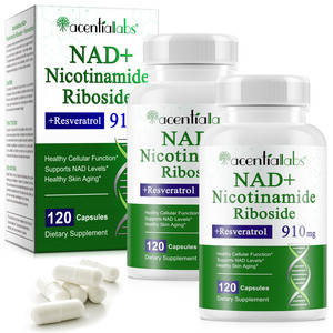 Acentiallabs Nicotinamide Riboside Liposomal 900mg Boost NAD+ Anti-âge Sans Sucre Récupération Musculaire Compléments Alimentaires en Capsules - Product Image 1