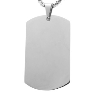 yunnique Stainless Steel <b>Dog</b> <b>Tag</b> Pendant Necklace Men's Geometric Chain 3.0*60cm Silver Color Fashion Jewelry - Product Image 5