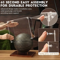 Vitrine en acrylique pour ballon de basket avec base en bois, verre protégé contre les UV de 10 pouces pour ballon signé NBA WNBA, cadeau
