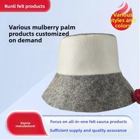 Nouveau style Chapeau de sauna en polyester, Chapeau de pêcheur, Bonnet de bain en feutre, Colorblock, Absorbant l'eau, Isolant thermique, Mode, Vente en gros