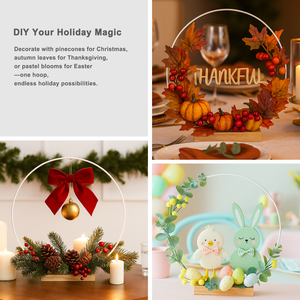 Cerceau floral en métal de 8/10/12/14/16/18/20/22/24 pouces avec supports, pour centre de table, décorations de table, artisanat et couronnes - Product Image 6