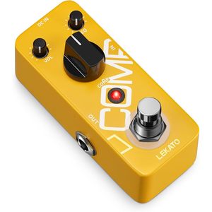Pedal de Compresión LEKATO Mini Portátil True Bypass de 9V, Pedal de Compresión Amarillo para Guitarra, Ecualizador Ajustable, Accesorio para Instrumentos Musicales - Product Image 1