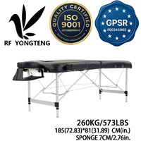 Table de massage professionnelle pliable en aluminium, capacité de charge de 260 kg, éponge épaisse de 7 cm, lit de thérapie, spa, tatouage, salon, avec accessoires