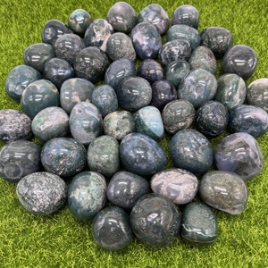 Piedra de ágata de musgo pulida de cristal natural al por mayor, piedra de anomalía, piedras caídas para curación espiritual - Product Image 2