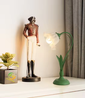 Zèle éclairage lampe de table en verre nordique moderne lampe de chevet en forme de fleur avec lampes de table en verre LED pour restaurant