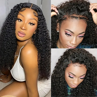 Perruque frontale longue brésilienne bouclée sans colle, transparente, densité 250%, double épaisseur, blond miel/roux pour femmes noires