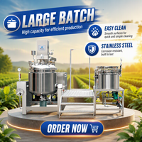 Mezclador Emulsionante al Vacío con Elevación Hidráulica de 50L, 40kW, SUS304/SUS316L con Bomba, Rodamiento y Motor de Engranajes