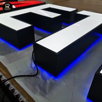 Logotipo 3D Personalizado de Acero Inoxidable para Empresas de Lujo, Iluminación Frontal, Regulable, Resistente al Óxido, Iluminación Trasera Metálica para Empresas y Hospitales