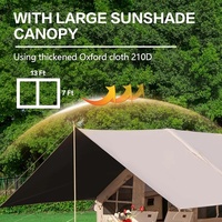 Tente de camping gonflable hermétique à deux chambres en tissu Oxford, tente de glamping gonflable pour 5 à 6 personnes, grande tente familiale pour le camping en plein air