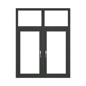 Cina su misura doppio vetro verniciatura a polvere alluminio telaio Ultra stretto balcone finestra battente casa finestre telaio in alluminio