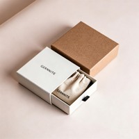 Boîte à tiroirs en matériaux recyclés blancs au design minimaliste, doublure en éponge - Boîte cadeau personnalisée pour bijoux, cosmétiques, articles de luxe