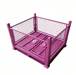 <span class=keywords><strong>Cage</strong></span> à palettes en treillis métallique robuste et pliable, conteneur métallique empilable, caisse <span class=keywords><strong>de</strong></span> stockage en acier pour entrepôt <span class=keywords><strong>de</strong></span> pièces automobiles - Product Image 3