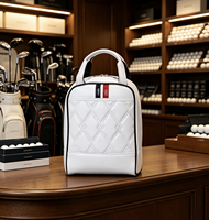 Sac à chaussures en cuir PU personnalisé populaire avec fermeture éclair souple, sac de voyage portable pour le golf
