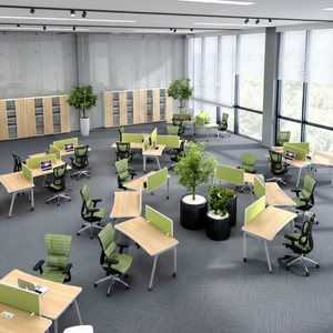 Set Scrivania e Sedia da Ufficio, Postazione di Lavoro Mobile in Fibra ad Alta Densità <span class=keywords><strong>con</strong></span> Piano in Legno e Presa Elettrica per Personale - Product Image 6