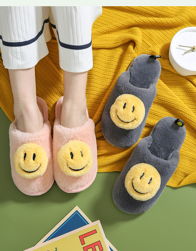 Fashion Plush Slippers Women Indoor Warm Fluffy Slippers Cotton Fur Slides Ladies