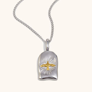 Dingran doble Color brillante patrón de pájaro Natural joyería de acero inoxidable para Mujeres 18K chapado en oro colgante encanto collares - Product Image 3