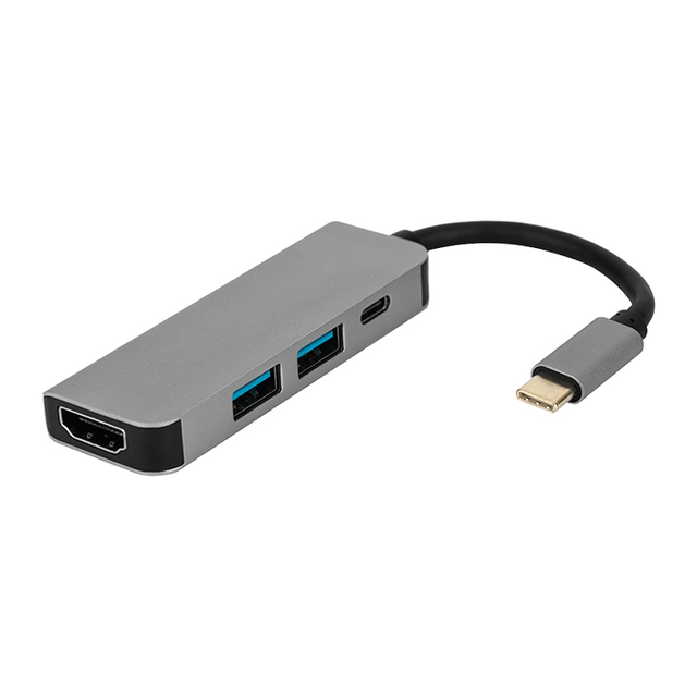 Wholesale 4 Port Docking Station Type c to Usb3.0 4k hdmi Pd 100w 4 in 1 Usb Hub for Laptop
