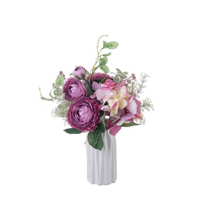 Bouquet de fleurs artificielles Suya Lulian, violet clair, en tissu tissé plastique, décoration de mariage, artisanat de style Ins - Product Image 5