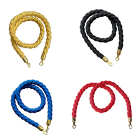 Cordes de stanchion en velours blanches, corde de contrôle de foule, barrière de sécurité pour file d'attente avec crochet doré, corde VIP pour la décoration d'événements de fête
