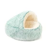 Halbgeschlossenes Katzenbett für Winterwärme Langes Plüsch-Katzenbett und Hundebett