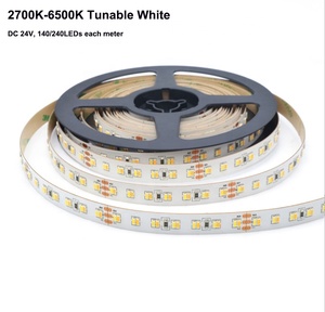 Tira de luces <span class=keywords><strong>LED</strong></span> blancas sintonizables Benory 24v CRI 90 2216smd 19,2 W CCT 2700K-6500K 10mm 240 Chips <span class=keywords><strong>Led</strong></span> para Loxone KNX DALI PWM Wifi - Product Image 5