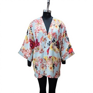 Kimono de Playa Ecológico de la Mejor Calidad, Vestido Tipo Kimono Hecho a Medida, Túnica hasta la Rodilla para Mujer, Venta al Por Mayor - Product Image 4