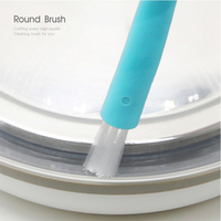 Brosses de nettoyage pour bouilloire à thé en plastique PP vert aqua, 175 mm de long, design minimaliste à double brosse, 9 couleurs, gadgets de cuisine 2-en-1, modèle 2026