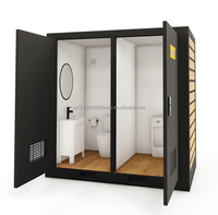 Toilettes mobiles préfabriquées d'extérieur au design moderne, salle de bain publique portable et pratique, construite avec 10 unités