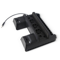 Support de Charge Vertical pour Console PS4 avec Double Chargeur, Hub USB 3 Ports, Dissipation de la Chaleur et Étagère pour Jeux