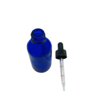 Flacon d'huile essentielle en verre bleu, bouteille avec pipette graduée, capacité de 15ml, 30ml, 60ml, 120ml, 1 pièce