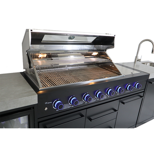 Gril à gaz BBQ en acier inoxydable à 8 brûleurs enduit de poudre pour les fêtes de cuisine barbecue en plein air avec cuisinière latérale - Product Image 5