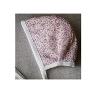 Gorro de Bebé Recién Nacido OEM, Diseño Floral de Doble Cara, Estilo Vintage, de Algodón y Lino, Gorro de Verano, Turbante