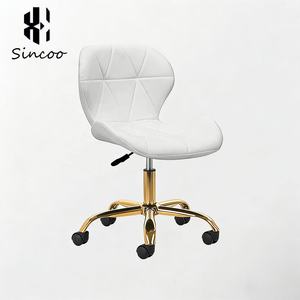 Manufacturer Pu <b>Leather</b> Padded Beauty Salon Technician Chair Height Adjustable Metal Nail Salon High Back Swivel Tool Chairs - Product Image 1