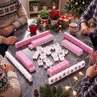 Set Mahjong Otomatis Amerika Bertema Natal 160 Ubin Melamin Ramah Lingkungan Portabel Profesional untuk Turnamen