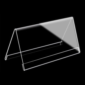Porte-cartes de table en acrylique transparent personnalisé en forme de V, carte de place double face pour panneau de juges et réunions - Product Image 1
