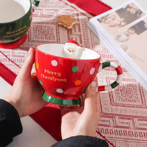 Christmas Cute Gingerbread Men Ceramic Water Cups, Cross-border New Creative <b>Gifts</b>, Couple <b>Gift</b> Cups - Product Image 5