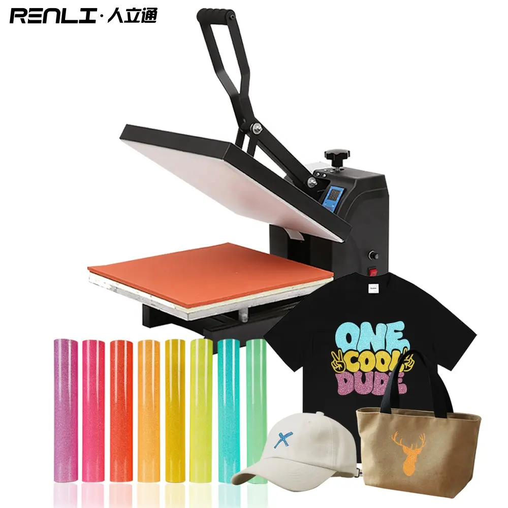 Renlitong wholesale hot sale popular heat press machine printing on DIY t shirts custom heat transfer machine