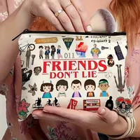 Sac de rangement multifonctionnel en toile pour maquillage et bijoux avec fermeture éclair pour femme - Petit sac de voyage idéal