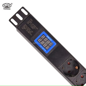 Salle informatique dédiée PDU 7 voies prises Schuko allemandes V/A mètre 16A 250V entièrement en laiton certifié CE équipement de Distribution d'énergie - Product Image 3