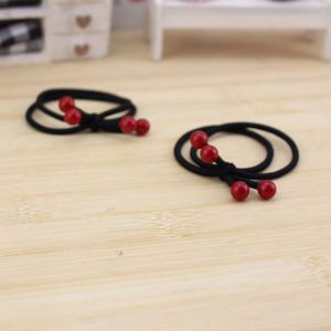 Élastique à cheveux en tissu tressé rouge pour femme, haute élasticité, style décontracté - Product Image 2