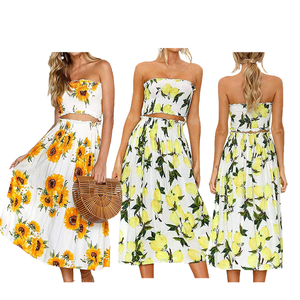 Vestido Casual de Verano para Mujer, Cuello Alto, Estampado Floral, Cintura Ultra Alta, Estilo Elegante con Espalda Descubierta y Estampado Digital - Product Image 4