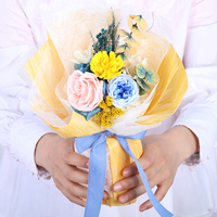Liviflo Nouveau Design Haut de Gamme Magnifique Bouquet de Fleurs Éternelles Colorées 30-40CM en Boîte Cadeau pour la Saint-Valentin et Mariages, Durée de Vie 3-5 Ans