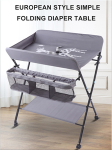 Hot-selling Baby <strong>Changing</strong> <strong>Table</strong> Baby Diaper <strong>Table</strong> <strong>Folded</strong> with Wheels Support OEM - Product Image 4