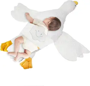 ตุ๊กตาสัตว์ ตุ๊กตาห่านขาวตัวใหญ่ ของเล่นเด็กนอน หมอนโยนยาวเพื่อปลอบประโลม หมอนไอเสียของขวัญตุ๊กตา