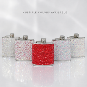 Gourde à whisky scintillante en strass avec bouchon en métal poli et charnière, idéale pour cadeau, bar ou soirée - Product Image 2