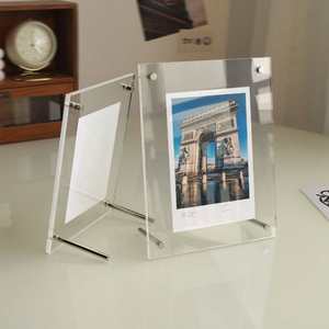 Support d'affichage magnétique transparent en métal sur pied avec cadre en acrylique pour table, idéal pour la maison, le bureau ou comme présentoir de bureau en acrylique - Product Image 4