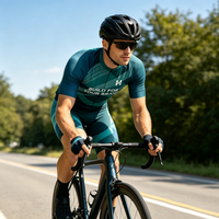 Conjunto de Jersey y Pantalones Cortos de Ciclismo Personalizados OEM, Uniforme de Ciclismo Transpirable de Secado Rápido para Entrenamiento en Equipo y Ciclismo en Grupo