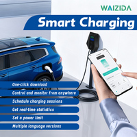 Chargeur EV AC Type 2 WAIZIDA 11 kW 380 V 16 A Triphasé, borne murale intelligente avec WiFi, Bluetooth, RFID, application, Ethernet et OCPP 1.6J