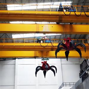 Pont roulant à double poutre de 30 tonnes et 40 tonnes, pont roulant lourd avec grappins et godets - Product Image 3